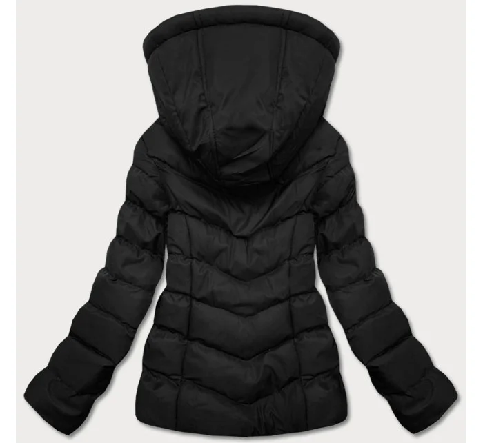 Černá krátká dámská péřová zimní bunda (5m726-392)