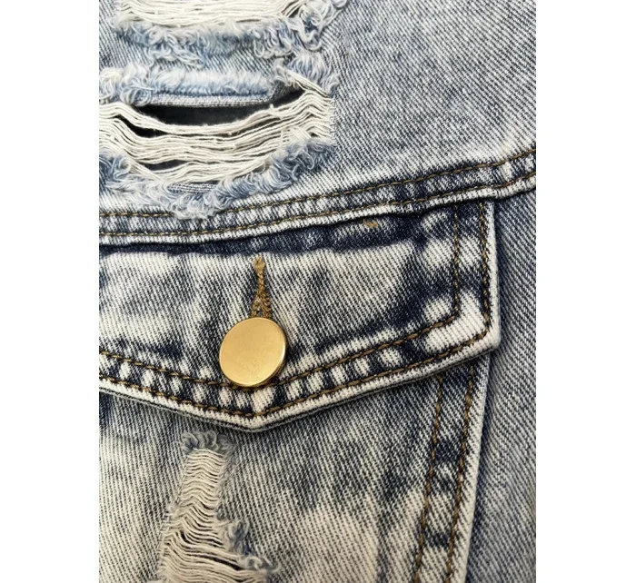 Světle modrá volná dámská bunda s model 20185249 - NEW STUDIO