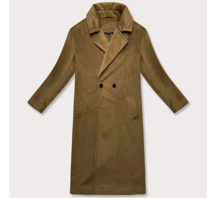 Béžový dámský oversize kabát pro přechodné období J Style (11Z8161)