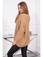 Široký oversize svetr camel