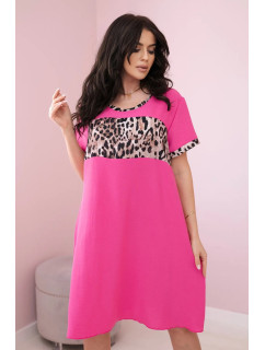 Šaty s leopardím potiskem růžový