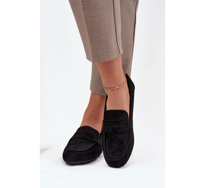Loafersy Mokasyny Dámské Ploché Černé Soreline