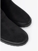 Stylové dámské černé kotníčkové boty na plochém podpatku Stylové dámské černé kotníčkové boty na plochém podpatku