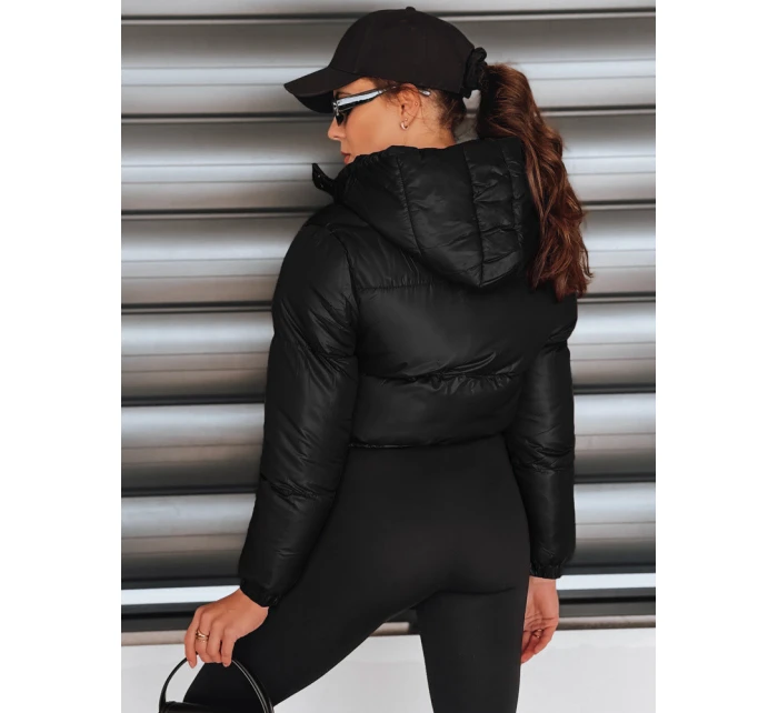 Dámská krátká zimní bunda s kapucí černá FashionStreet TY5416