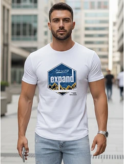 Pánské tričko s potiskem EXPAND bílé FashionStreet NX5004R