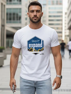 Pánské tričko s potiskem EXPAND bílé FashionStreet NX5004R