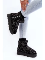 Dámské sněžné boty s platformou zdobenou třpytky černé Silmo Dámské sněžné boty s platformou zdobenou třpytky černé Silmo
