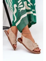 Ploché sandály s ozdobou béžové model 21685714 - Boto Ploché sandály s ozdobou béžové model 21685714 - Boto