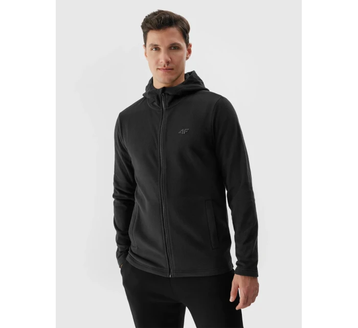 Pánský fleece regular s kapucí 4F - černý