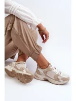 Béžové dámské tenisky sportovní boty model 20453821 - Kesi Béžové dámské tenisky sportovní boty model 20453821 - Kesi