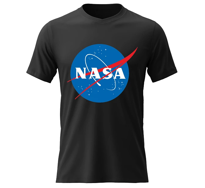 Dámské bavlněné tričko s potiskem - NASA - černé Dámské bavlněné tričko s potiskem - NASA - černé