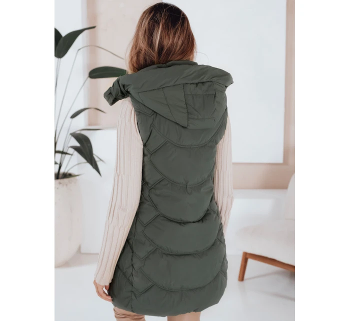 Dámská zateplená prošívaná zelená vesta Dstreet model 21991360 - FashionStreet Dámská zateplená prošívaná zelená vesta Dstreet model 21991360 - FashionStreet