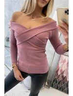 Halenka s výstřihem do V tmavě růžová Halenka s výstřihem do V tmavě růžová