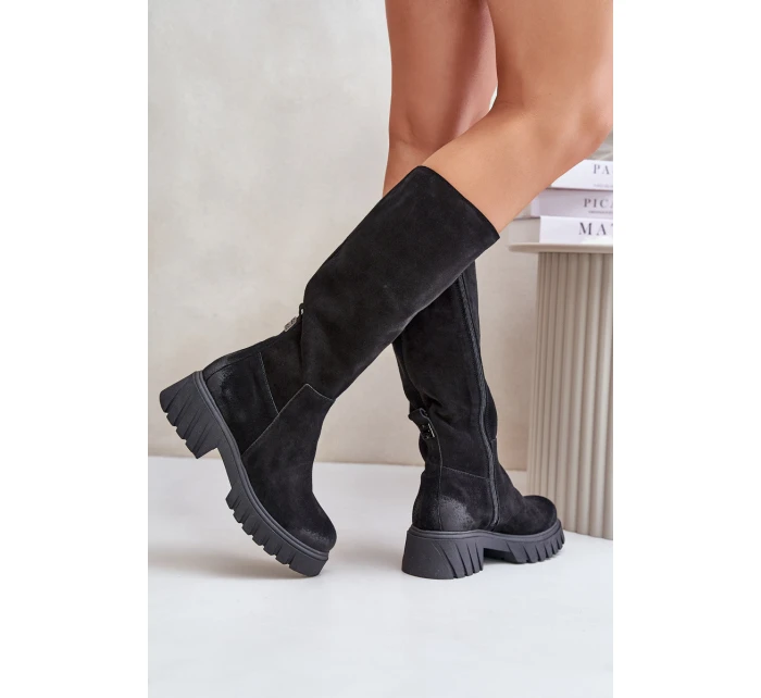 Kozačky Kolena Zateplené Černé model 21677179 - Zazoo