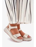 Dámské Sandály Na A Platformě S Ozdobami  Béžové model 21690903 - S.Barski