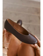 Dámské baleríny z eko kůže na plochém podpatku hnědé model 21710660 - Boto Dámské baleríny z eko kůže na plochém podpatku hnědé model 21710660 - Boto