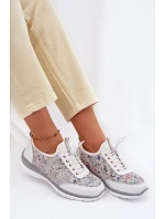 Dámské vzorované kožené polobotky model 22100272 bílé - D&A