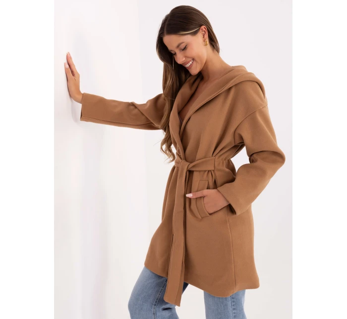 Płaszcz IT PL model 21319821 camelowy - FPrice Płaszcz IT PL model 21319821 camelowy - FPrice