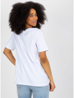 Bílé dámské tričko s flitrovou aplikací