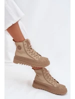 Dámské zateplené vysoké tenisky Big Star – béžové