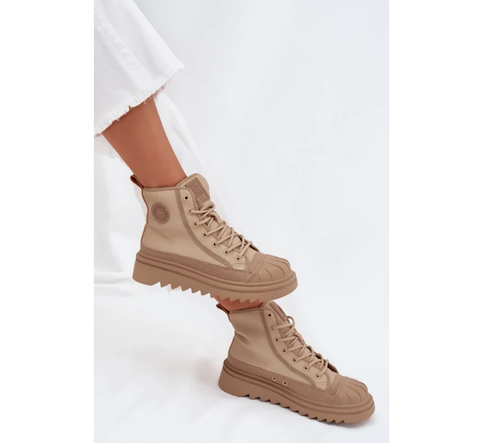 Dámské zateplené vysoké tenisky Big Star – béžové