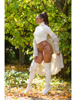 Sexy šortky z umělé kůže s vysokým pasem