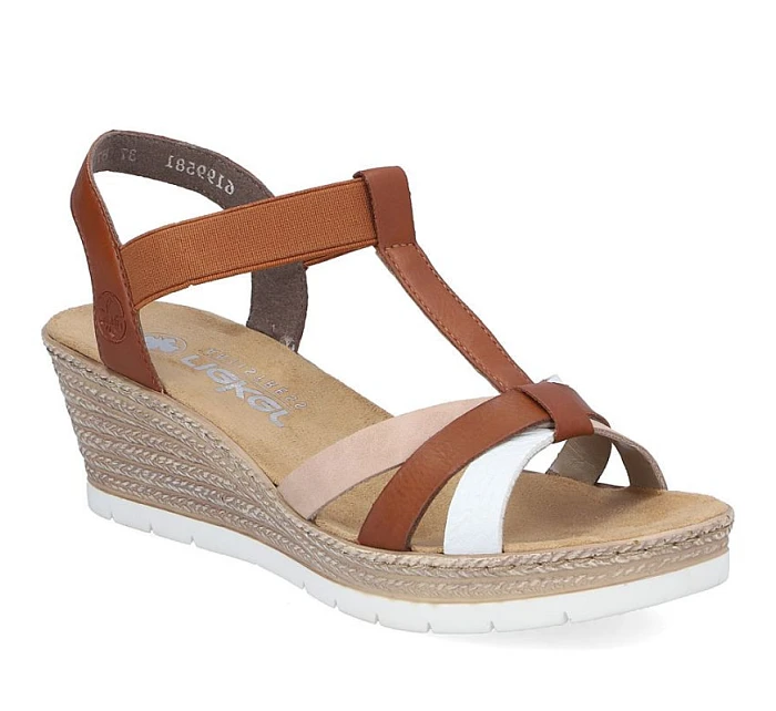 Sandały damskie na brązowe model 22087200 - Rieker Sandały damskie na brązowe model 22087200 - Rieker