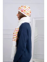 Dámská souprava se šátkem Anika K304 ecru+orange Dámská souprava se šátkem Anika K304 ecru+orange