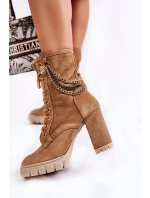 Semišové šněrovací boty Lewski Shoes model 21599591 / G Béžove - Boto Semišové šněrovací boty Lewski Shoes model 21599591 / G Béžove - Boto