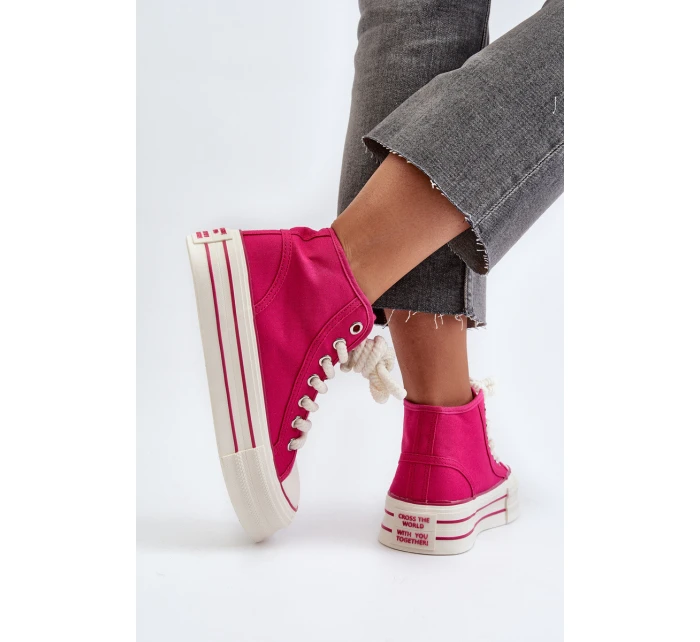 Dámské tenisky na platformě Fuksja Aineri Dámské tenisky na platformě Fuksja Aineri