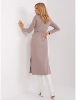 Sukienka LK SK model 19394546 ciemny bezowy - FPrice Sukienka LK SK model 19394546 ciemny bezowy - FPrice