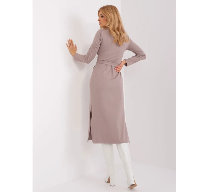 Sukienka LK SK model 19394546 ciemny bezowy - FPrice Sukienka LK SK model 19394546 ciemny bezowy - FPrice