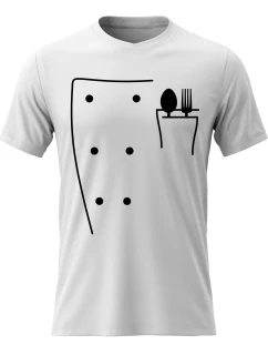 Dámské bavlněné tričko s potiskem - KUCHAŘKA - bílé