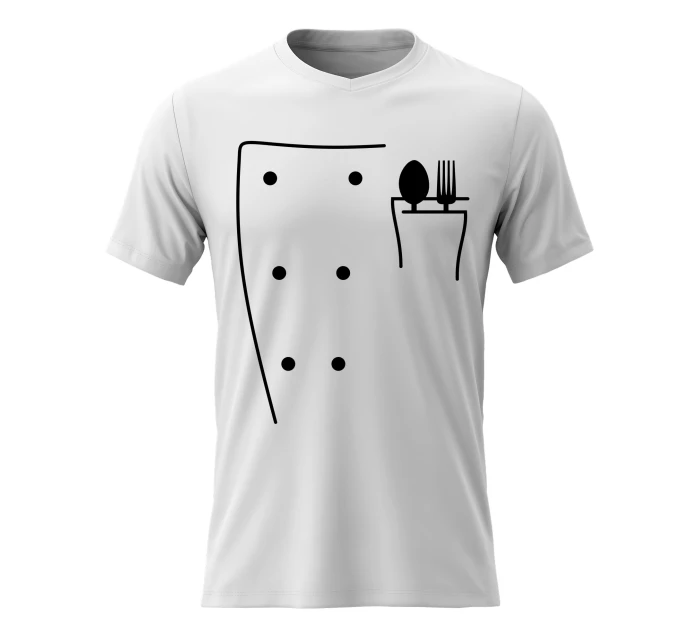 Dámské bavlněné tričko s potiskem - KUCHAŘKA - bílé