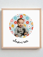 Personalizovaný magický fotoobraz v rámu - čtverec 20x20 - výřez fotky na podkladu