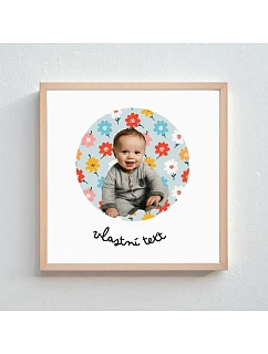 Personalizovaný magický fotoobraz v rámu - čtverec 20x20 - výřez fotky na podkladu