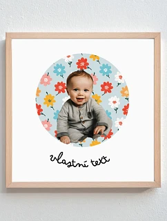 Personalizovaný magický fotoobraz v rámu - čtverec 20x20 - výřez fotky na podkladu