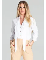 Dámská halenka model 18419439 bílá - Figl Dámská halenka model 18419439 bílá - Figl