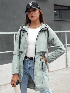 Dámská přechodná bunda parka s kapucí zelená Dstreet model 21979102 - FashionStreet