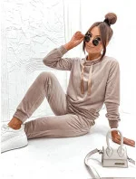 Béžový dámský velurový komplet (637) Béžový dámský velurový komplet (637)