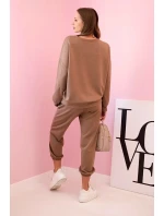 Komplet teplákové + kalhoty máslová látka velbloud Komplet teplákové + kalhoty máslová látka velbloud