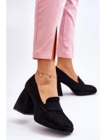 Semišové Lodičky Na Podpatku A Platformě Černe model 21612230 - VINCEZA