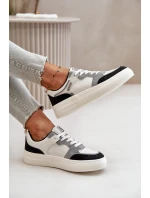 Dámské Nízké Tenisky Z Eko Kůže Big Star OO274028 Bílá-Šedá Dámské Nízké Tenisky Z Eko Kůže Big Star OO274028 Bílá-Šedá