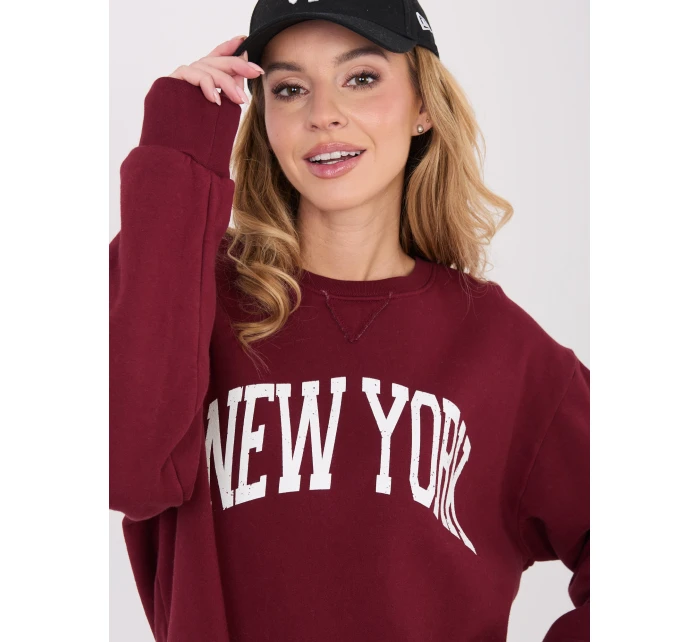 Bluza BL bordowy model 21801809 - FPrice Bluza BL bordowy model 21801809 - FPrice