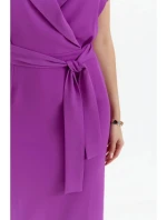 Košilové šaty s páskem S363 levandulová - Stylove