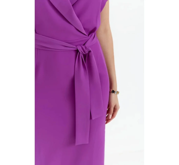 Košilové šaty s páskem S363 levandulová - Stylove