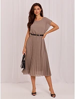 Dámské šaty DHJ SK 8839 model 22366733 hnědé - FPrice Dámské šaty DHJ SK 8839 model 22366733 hnědé - FPrice