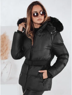Dámská zimní prošívaná bunda s kapucí černá model 21990766 - Dstreet