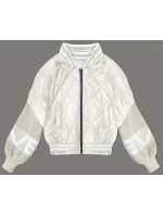 Světle béžová dámská bunda typu "bomber" se rukávy model 19739177 - MADE IN ITALY Světle béžová dámská bunda typu "bomber" se rukávy model 19739177 - MADE IN ITALY