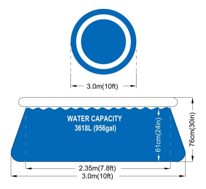 ROZŠIŘITELNÝ BAZÉN S NAFUKOVACÍ PŘÍRUBOU 300X76CM 17793